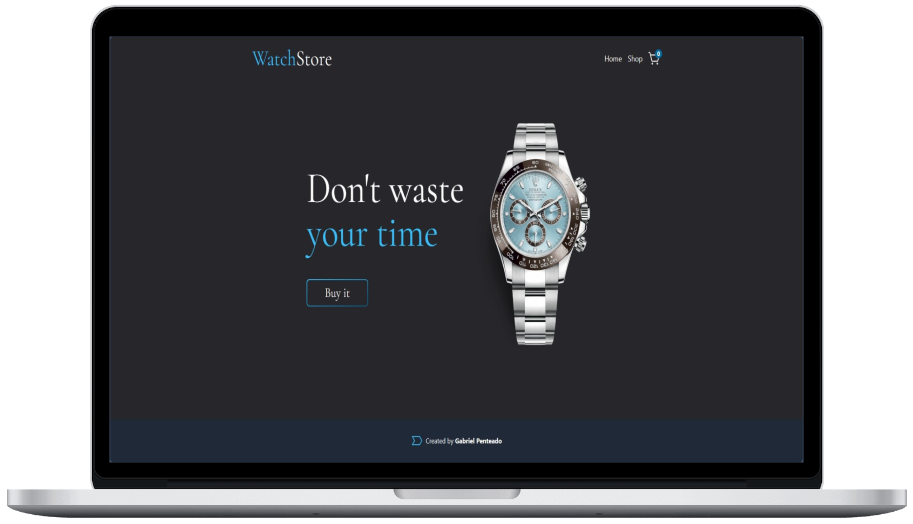 A device showing screenshot of watch store project